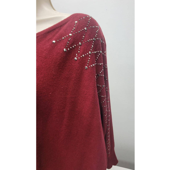 Women Knit Blouse Embellished 89th & Madison Red Size 3X - Picture 6 of 7